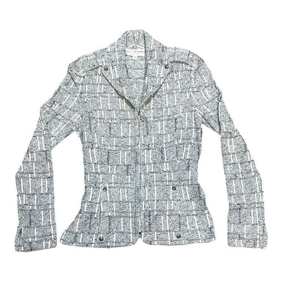 St. John Collection Women's Tweed Blazer Jacket Size 4 Belted Back Slimming Fit - Picture 2 of 6